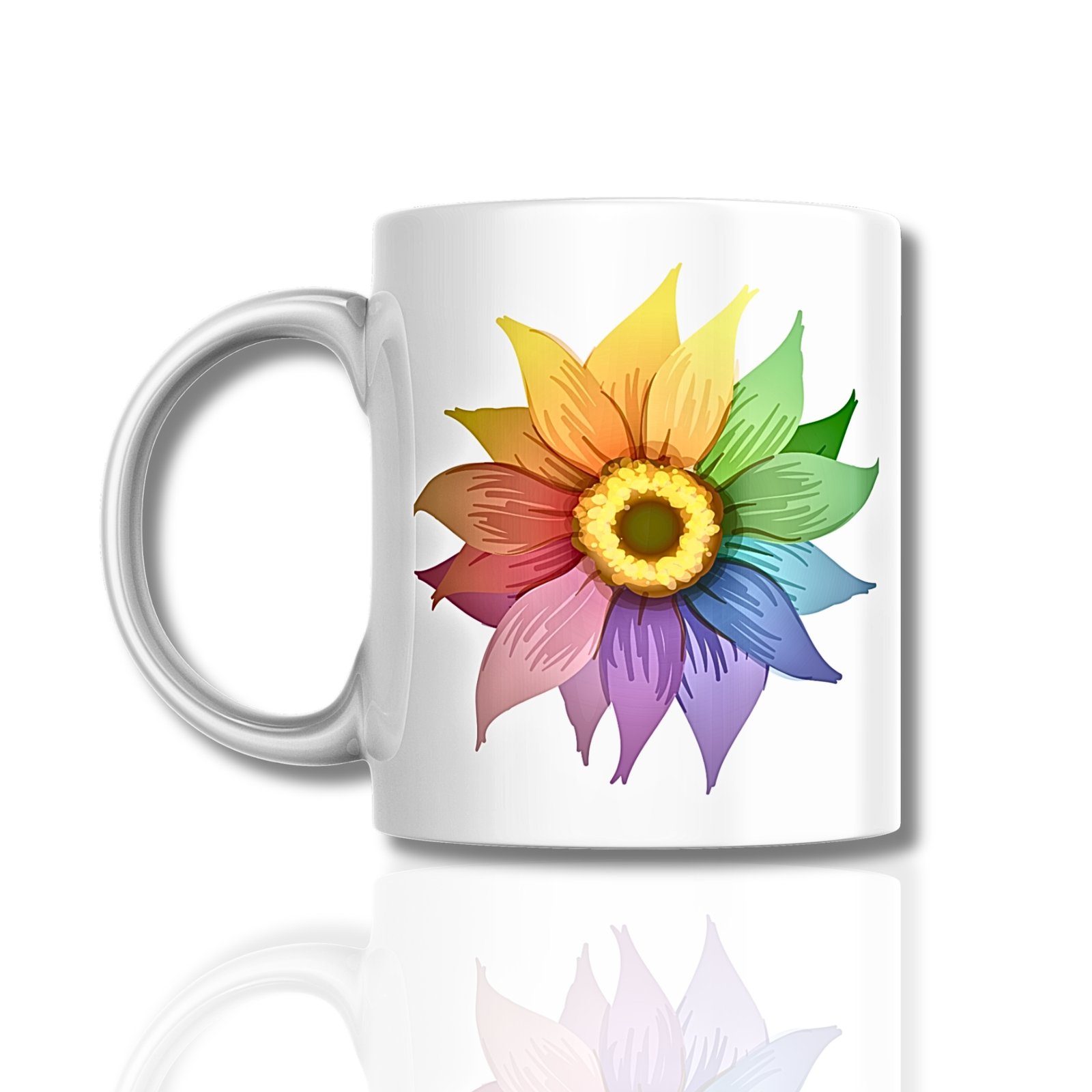 Designer Flower Ceramic Mug Front - Sadhya mart