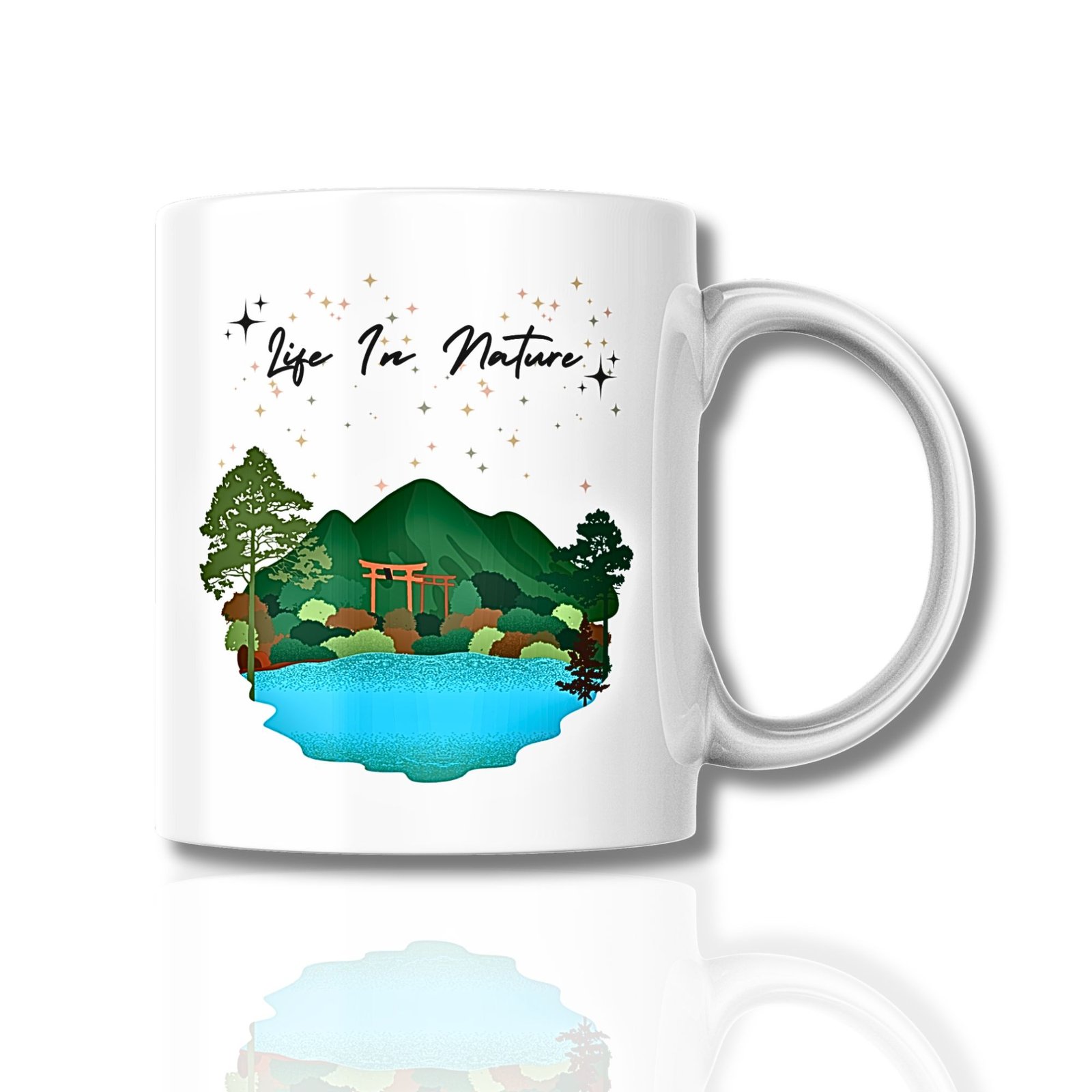 Life in Nature Ceramic Mug Back - Sadhya Mart