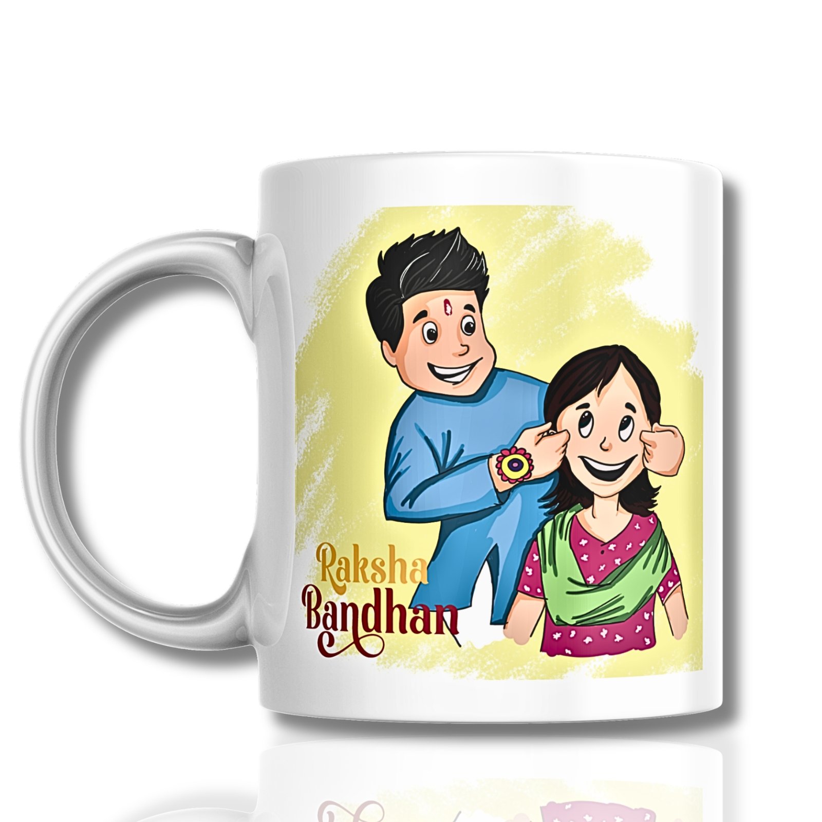 Raksha Bandhan Ceramic Mug Front - Sadhya Mart