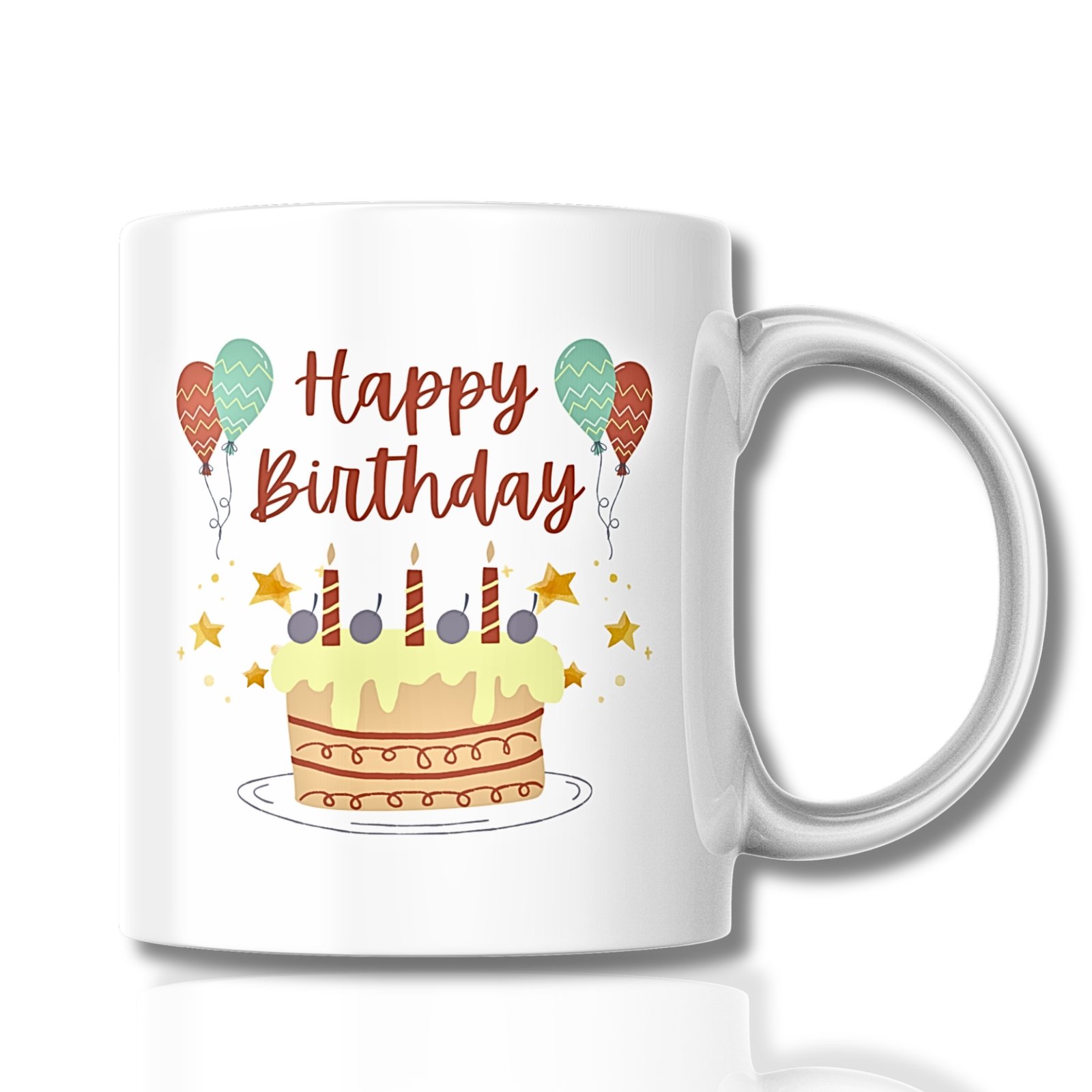 Teddy Wishes Birthday Ceramic Mug Back - Sadhya Mart